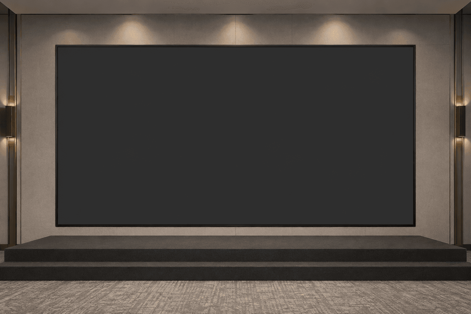 Sample event stage with a large central display